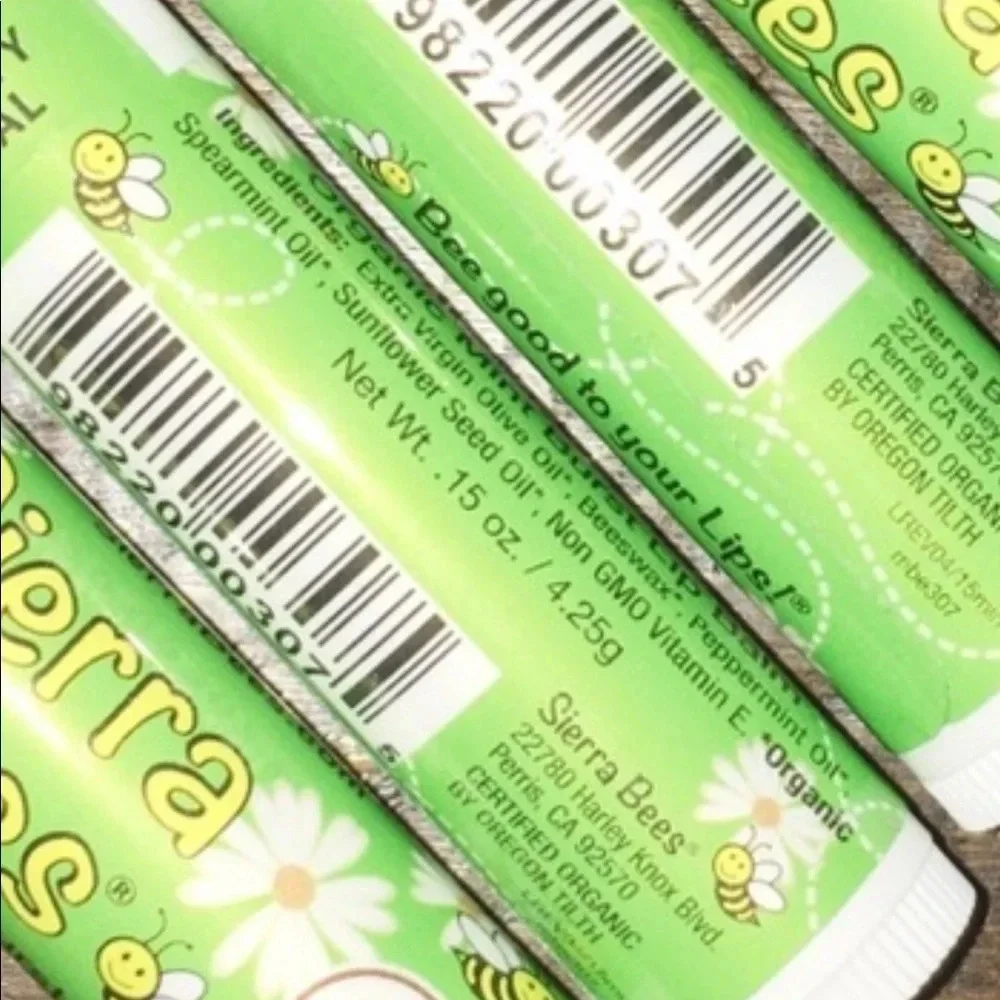 Set of 4 brand new Sierra bees organic chapstick